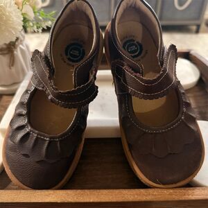 Livie & Luca Girls Ruche Mary Jane Shoes Brown Size 12 Flats